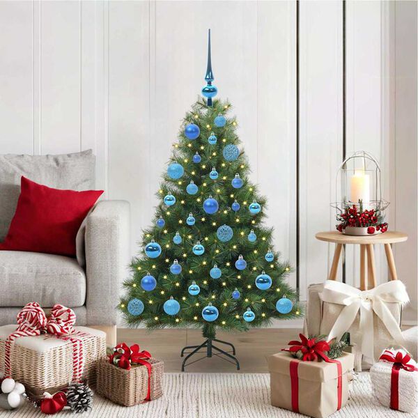 vidaXL Kunstkerstboom met 150 LED met standaard Groen 120 cm PE en PVC