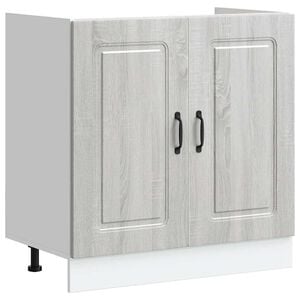 vidaXL Spoelbakonderkast Kalmar 80x46x81,5cm bewerkt hout grijs sonoma