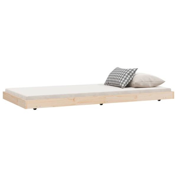 vidaXL Bedframe zonder matras massief grenenhout 75x190 cm