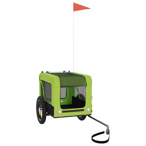 vidaXL Hondenfietstrailer oxford stof en ijzer groen en zwart