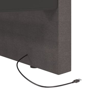 vidaXL Slaapbank met matras en USB stof donkergrijs 90x200 cm