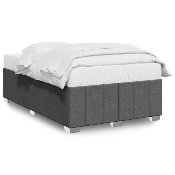 vidaXL Bedframe zonder matras 120x200 cm stof donkergrijs
