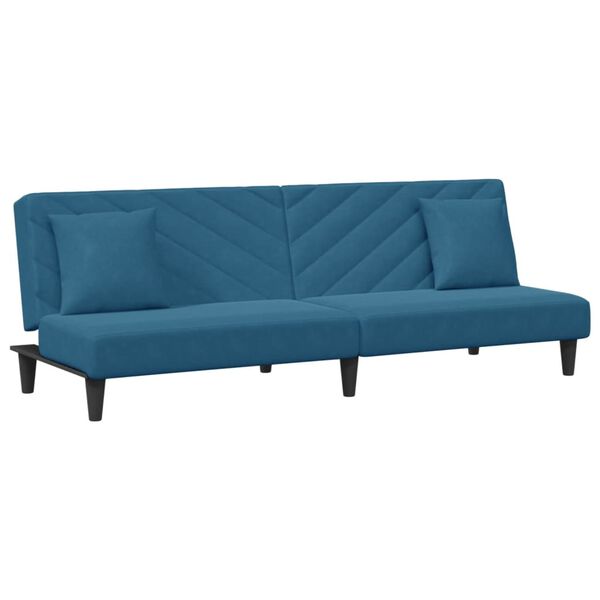 vidaXL 2-delige Loungeset met kussens fluweel blauw