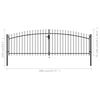 vidaXL Hekpoort dubbele deur met speren bovenkant 400x150 cm