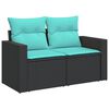 vidaXL 5-delige Loungeset met kussens poly rattan zwart