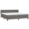vidaXL Boxspring met matras kunstleer grijs 200x200 cm