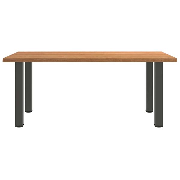 vidaXL Eettafel rechthoekig 180x100x74 cm massief eikenhout lichtbruin