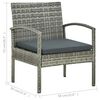 vidaXL 5-delige Loungeset met kussens poly rattan grijs