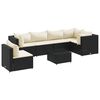 vidaXL 7-delige Loungeset met kussens poly rattan zwart