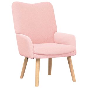 vidaXL Fauteuil Roze 63 x 67 x 94 cm Schapenstof en Triplex