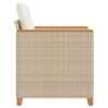 vidaXL Tuinstoel met kussens poly rattan beige