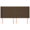 vidaXL Hoofdbord met randen 183x16x118/128 cm stof donkerbruin