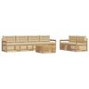 vidaXL Buiten bankenset met kussen 7 pcs Wit en Beige Polyester