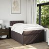 vidaXL Boxspring met matras stof donkerbruin 120x190 cm