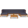 vidaXL 7-delige Loungeset met kussens massief acaciahout