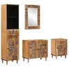 vidaXL Badkamermeubelset met lade 4 pcs Naturel Massief Mango Hout