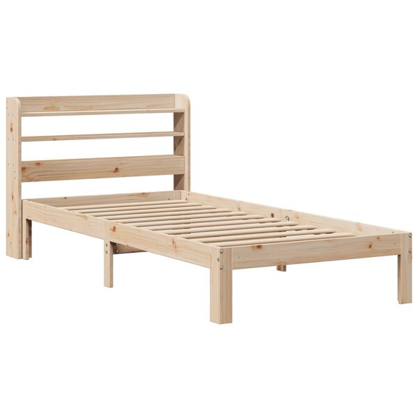 vidaXL Bedframe met hoofdbord massief grenenhout 100x200 cm