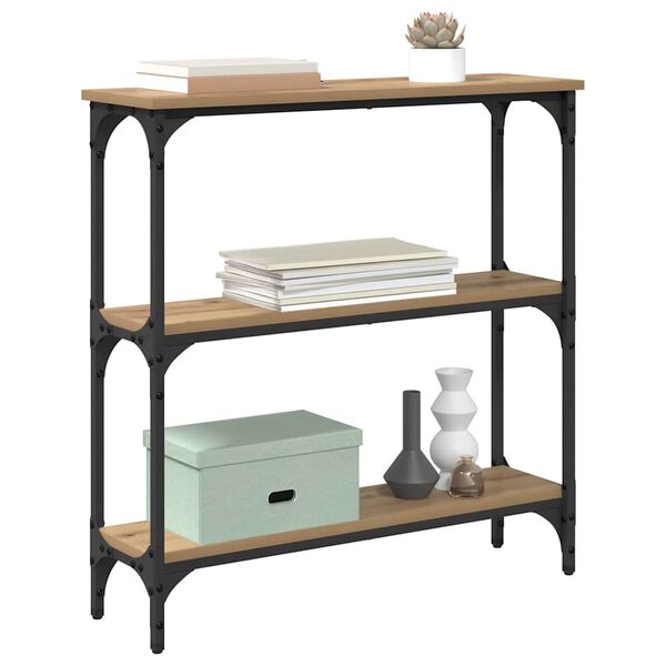 vidaXL Wandtafel Artisan Eiken 75 x 22,5 x 75 cm Bewerkt hout