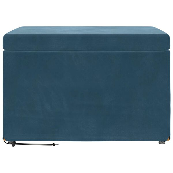 vidaXL Kruk Blauw 61 x 41 x 40 cm Velvet en Gefabriceerd Hout