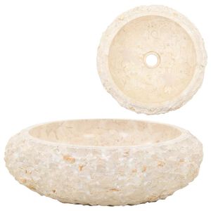 vidaXL Gootsteen 40x12 cm marmer cr&egrave;me