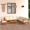 vidaXL 9-delige tuinloungeset met kussens 100x60 cm acaciahout
