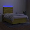 vidaXL Boxspring met matras en LED stof groen 120x200 cm