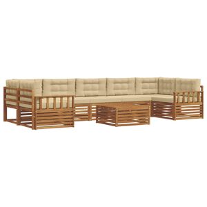 vidaXL Buiten bankenset 8 st Natuurlijk en Beige