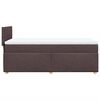 vidaXL Boxspring met matras stof donkerbruin 100x200 cm
