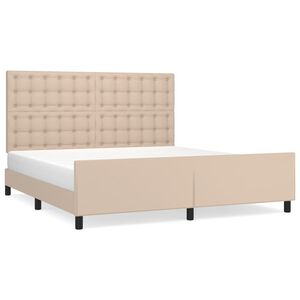 vidaXL Bedframe met hoofdbord kunstleer cappuccinokleurig 180x200 cm