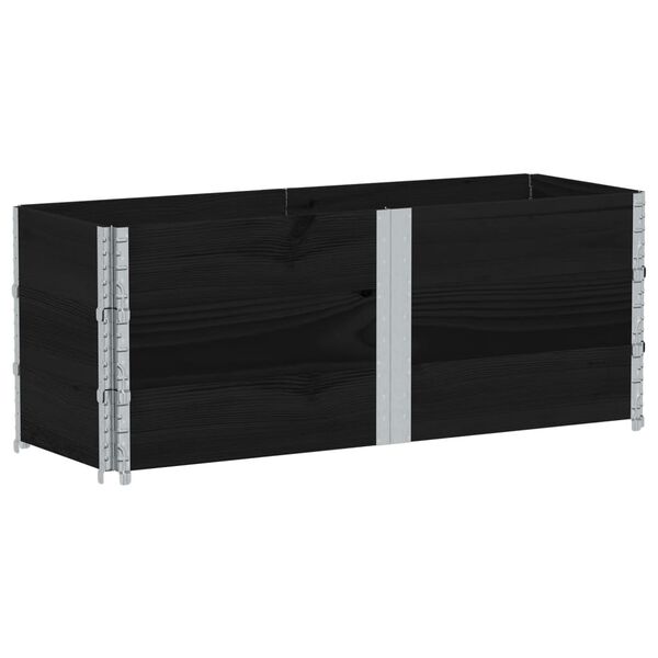 vidaXL Palletopzetranden 3 st 150x50 cm massief grenenhout zwart
