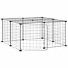 vidaXL Huisdierenkooi met deur 12 panelen 70x70x35 cm staal zwart