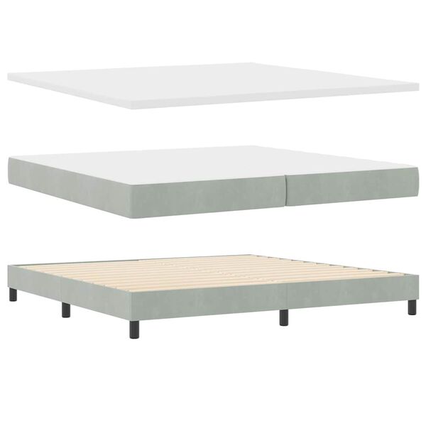 vidaXL Boxspringbed met matras Lichtgrijs 200 x 200 cm Polyester