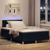 vidaXL LED Box Spring Bed met matras Zwart 120 x 200 cm Stof