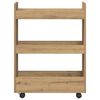 vidaXL Opbergtrolley smal 3-laags bewerkt hout artisanaal eikenkleurig