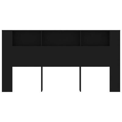 vidaXL Hoofdbordkast 200x18,5x104,5 cm zwart
