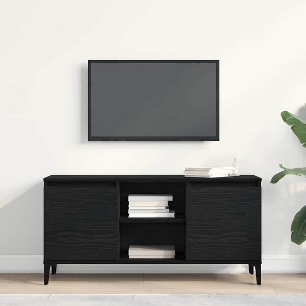 vidaXL TV-kast Zwart Eiken 102 x 35 x 50 cm Bewerkt hout