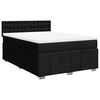 vidaXL Boxspring met matras stof zwart 160x200 cm