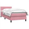 vidaXL Boxspring met matras fluweel roze 90x220 cm