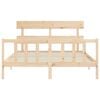 vidaXL Bedframe met hoofdbord massief hout