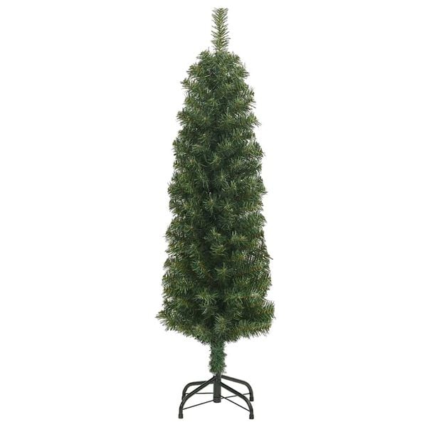 vidaXL Kunstkerstboom met standaard smal 120 cm PVC groen