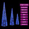 vidaXL Kerstboom met 90 LED 3 pcs Blauw 20 x 20 x 80 cm Acryl