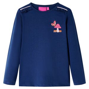 Kindershirt met lange mouwen 104 marineblauw