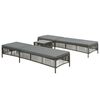 vidaXL Ligbedden 2 st met tafel poly rattan grijs