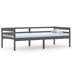 vidaXL Bedframe massief grenenhout donkergrijs 90x200 cm