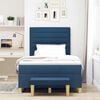 vidaXL Boxspring bed met matras met hoofdeinde Blauw 120 x 190 cm Stof