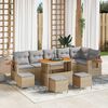 vidaXL Tuin Sofa Set met kussen 10 pcs beige en lichtgrijs