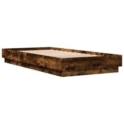 vidaXL Bedframe bewerkt hout gerookt eikenkleurig 90x200 cm