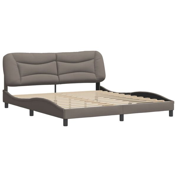 vidaXL Bedframe zonder matras "Hvar" stof taupe 180x200 cm