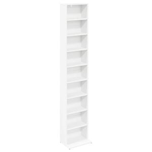 vidaXL CD Kast Wit 33 x 23,5 x 175 cm Bewerkt hout