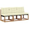 vidaXL 3 st Buitenzitmiddelsofa Massief acaciahout en Textilene Stof